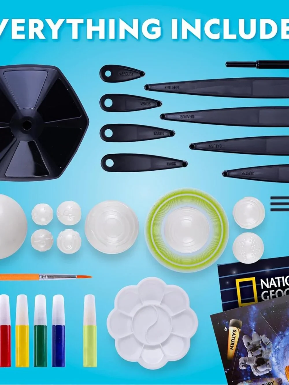New National Geographic Glow-in-the-Dark Solar System Model Kit for Kids - Build